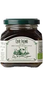 La Mecina Ligure, Italienske oliven i olivenolie med chili 180g